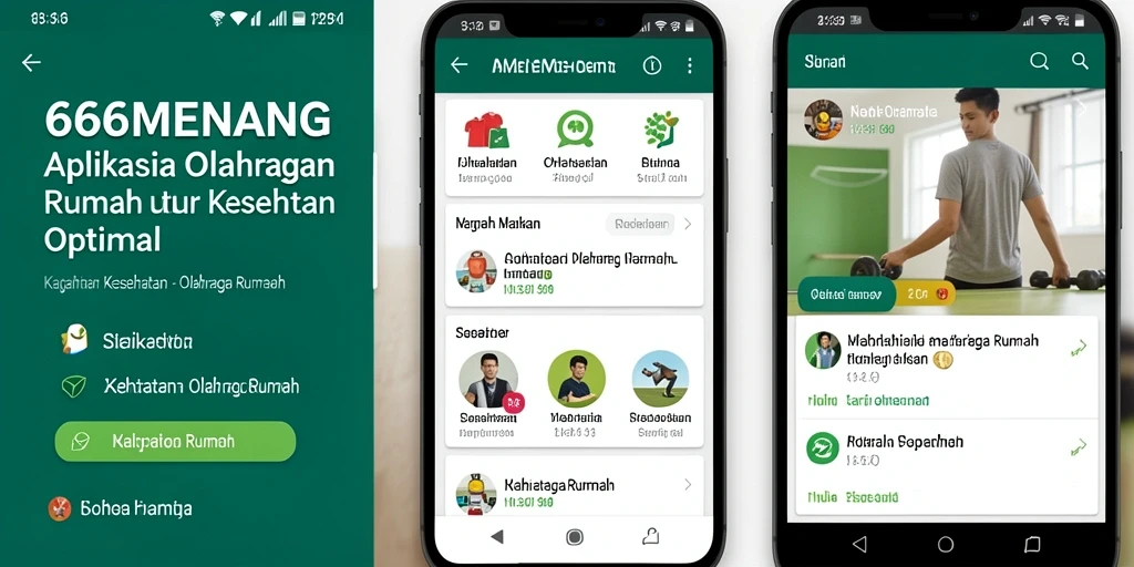 Antarmuka aplikasi 666MENANG yang menampilkan berbagai latihan kesehatan.
