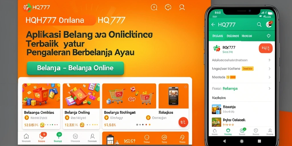 Tampilan antarmuka pengguna HQ777 yang modern dan fungsional untuk belanja online.