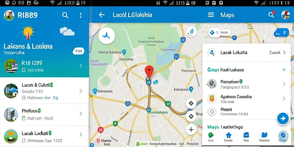Antarmuka aplikasi RI889 yang menampilkan lokasi secara akurat dan real-time.